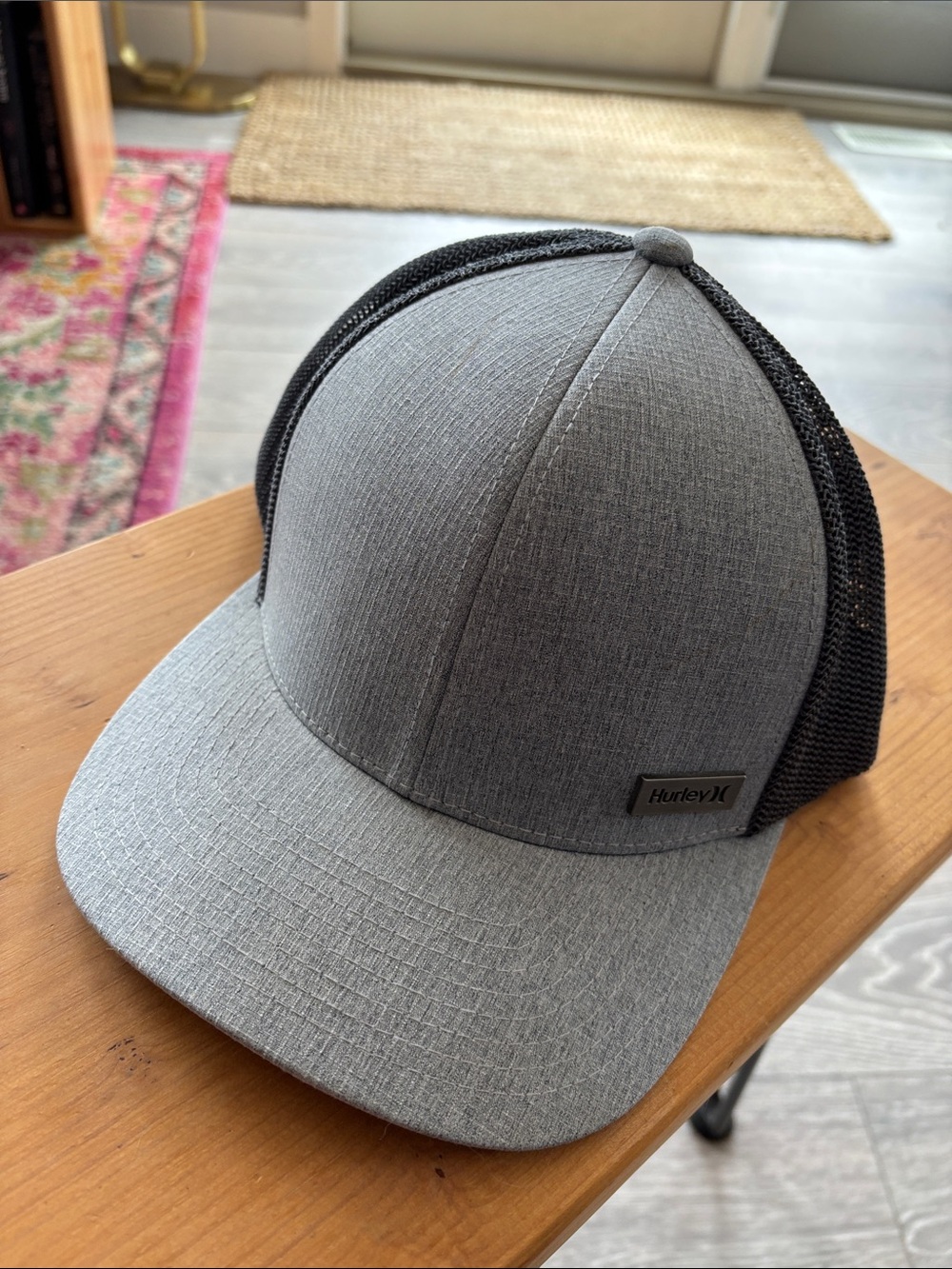 Hurley Grey Front with Black Mesh Trucker Hat